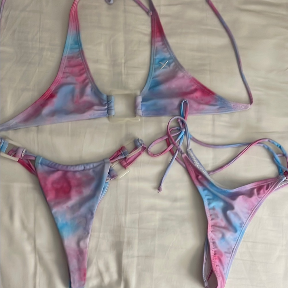 COPY - Boutine LA Colorful Tie-Dye Bikini Set with 2 Different Bottoms
